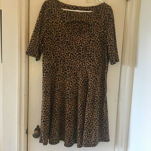 Cotton leopard skater dress