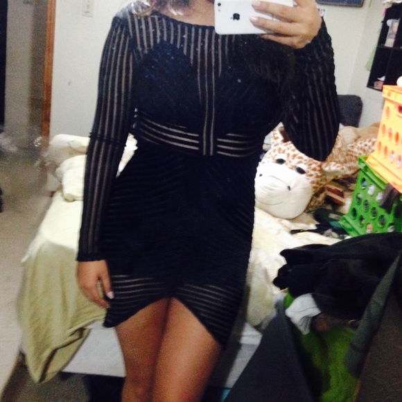 💥Tight black mesh dress - Picture 4 of 4