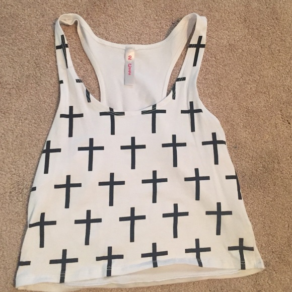 Black cross crop top