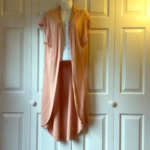 NWOT blush colored long cardigan