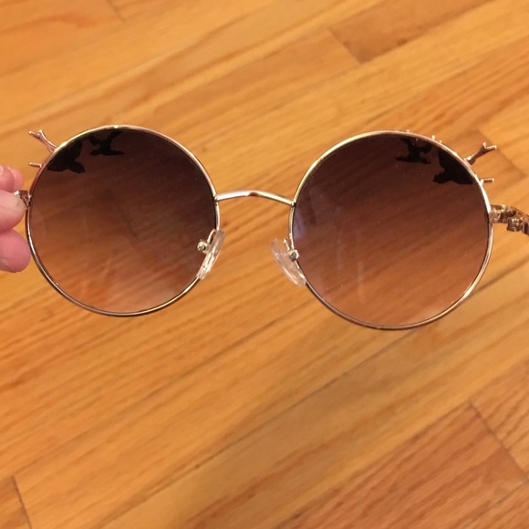 Brand new round sunglasses with birds. Never worn. - Picture 3 of 3