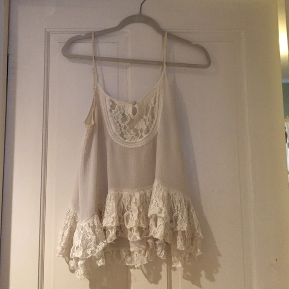 White Lacey top