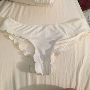 White scalloped bikini bottoms from pink vs