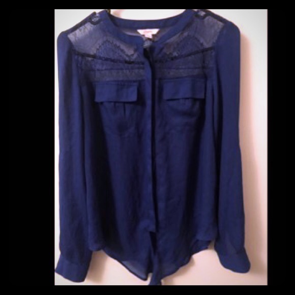 Blue button up blouse - Picture 1 of 2