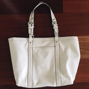 Coach White Leather Tote