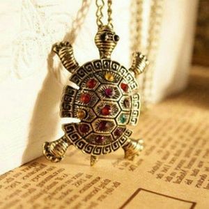SALE💖 Crystal Auger Turtle Necklace& Pendant