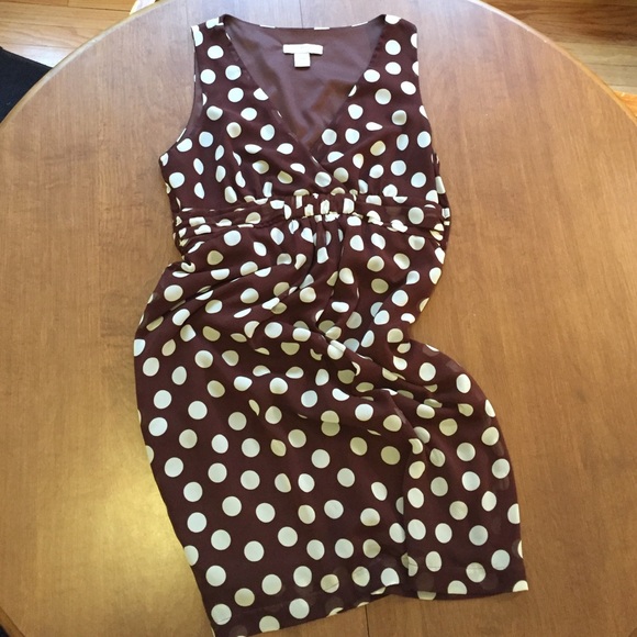 Brown, Polka Dot Cocktail Dress