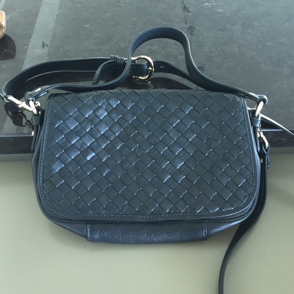 Black weaved Cole Haan Crossbody Bag