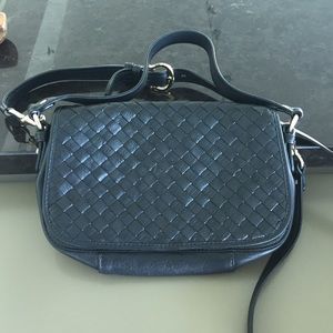 Black weaved Cole Haan Crossbody Bag