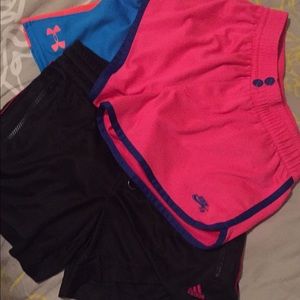 Addidas, Under Armor, Nike shorts