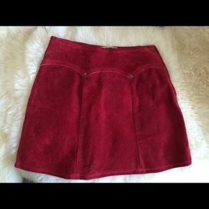 Vintage Red Suede Skirt