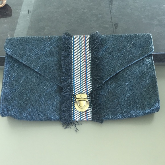 Black textured clutch