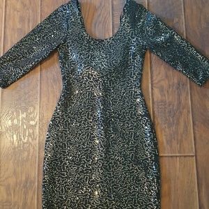 Perfect Evening Black and Gold Dress