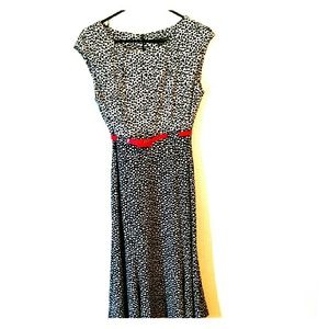Covington Black &White dress with red belt