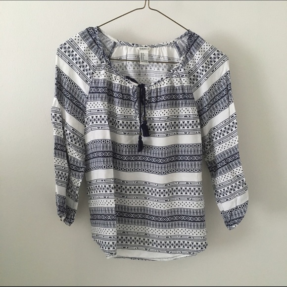Flowy Southwestern Printed Blouse