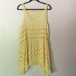 Yellow & white Lace Trapeze Slip from Free People