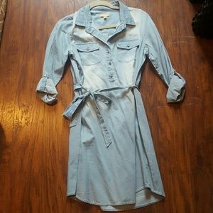 Light wash chambray dress
