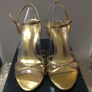 Lauren by Ralph Lauren gold strappy Sammy sandals