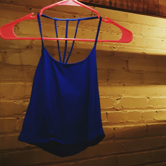 Cobalt blue detailed back crop top