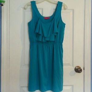 Turquoise dress with ruffles