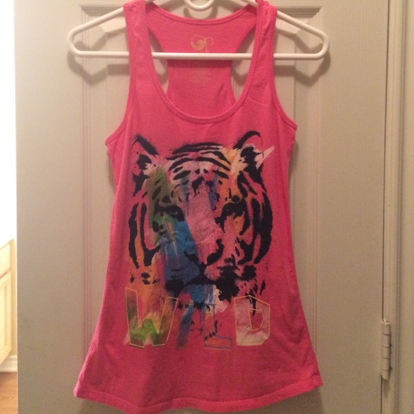 Racer back tiger print top