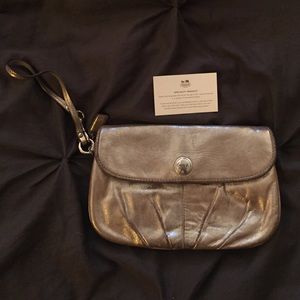 Metallic Gold/lavender Coach Clutch