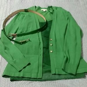 Green NY&C cardigan and tank