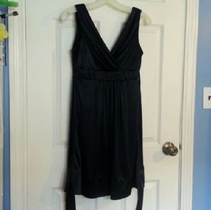 Navy blue satin homecoming dress