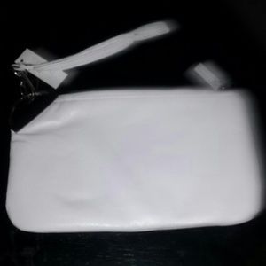 White leather clutch