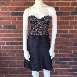 BCBG MaxAzria Lace and Tiered/Layered Dress