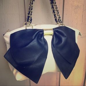 Betsy Johnson Black/Cream Bow Purse