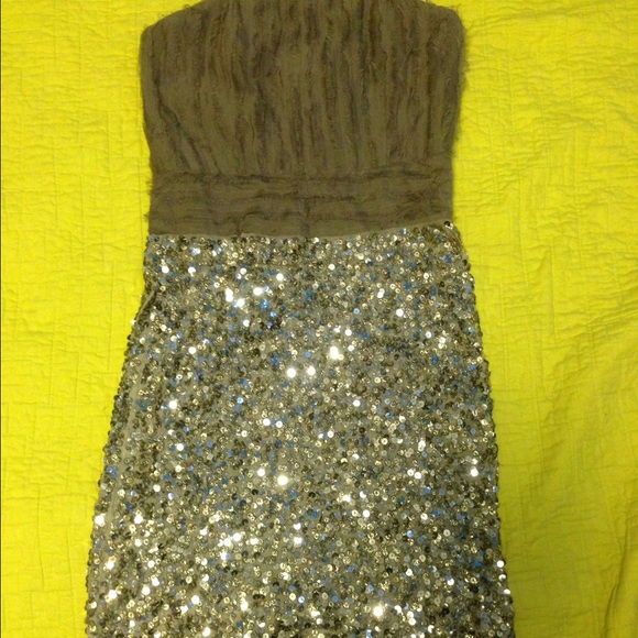 Alice and Olivia strapless sequin dress