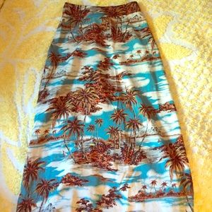 ModCloth Ruby Belle Retro Hawaiian Skirt Kitschy