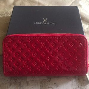 Red glossy wallet