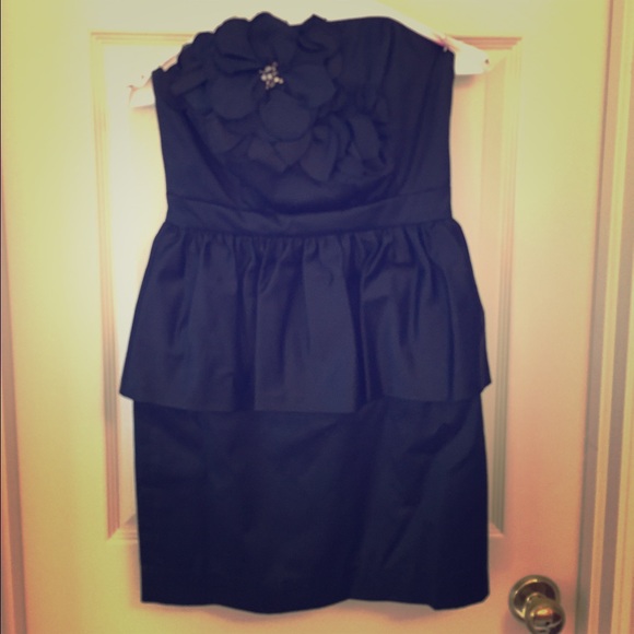 Lilly Pulitzer Black Strapless Peplum Dress