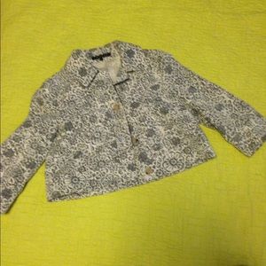 Cropped grey and white Theory jacket