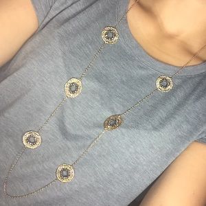 Circle Gold Necklace with Matching Earrings