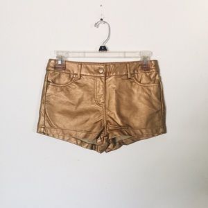 Golden Metallic Shorts NWOT