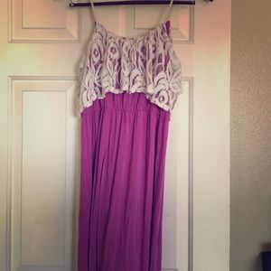 Purple lacy maxi dress