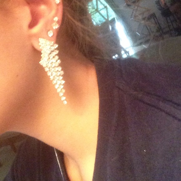 Silver dangling earrings - Picture 2 of 2