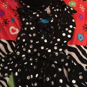 Black and silver polka dot blouse