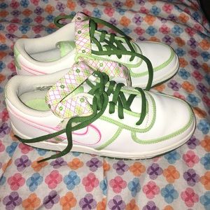 White green and pink nike