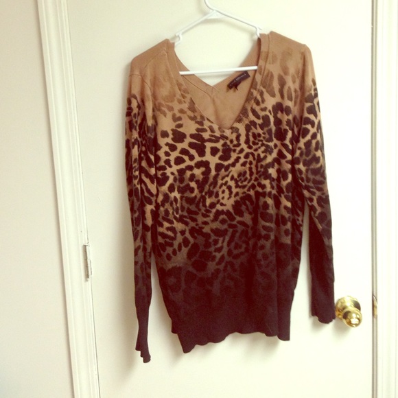 Animal print ombré v-neck sweater size 18