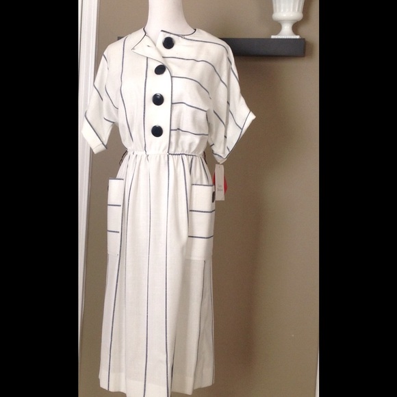 Vintage Leslie Fay Boho stripe Dress