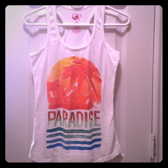 Tropical print racer back top - Picture 1 of 3
