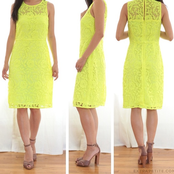 neon yellow lace dress