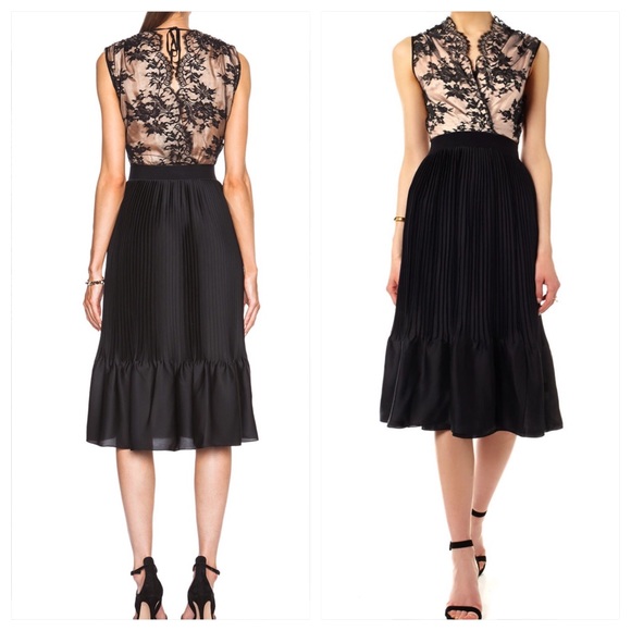 TOME LACE & PLEATED BLACK DRESS - Picture 5 of 5