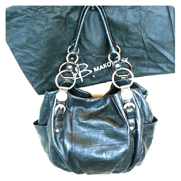 B. MAKOWSKY HOBO Black Leather