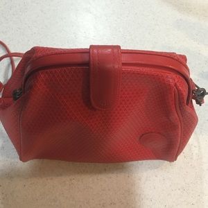 Liz Claiborne Red purse with leather trim