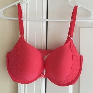 Victoria's Secret Red Lace Push Up Bra